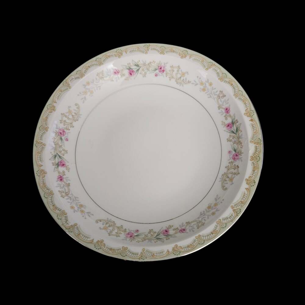 Kenwood Japan Floral Soup Bowls Set of 2 Pink Roses Gold Trim Porcelain